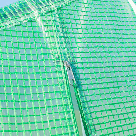 Outsunny Estufa Tipo Túnel de Jardim 600x300x200cm para Cultivo de Plantas Verduras com 8 Janelas e Porta Enroláveis com Zíper Aço Verde