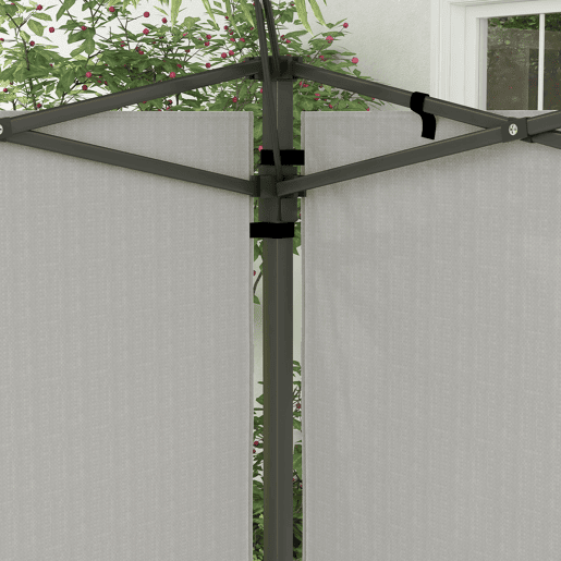 Outsunny Conjunto de 2 Paredes Laterais para Tendas de 3x3m e 3x6m Paredes Laterais para Tendas com Janelas Transparentes 293x193cm Branco