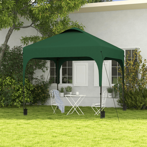 Outsunny Tenda Dobrável 2,5x2,5x2,68cm Tenda de Jardim com Proteção UV 50+ Altura Ajustável com 4 Sacos de Areia e Bolsa de Transporte para Acampamento Festas Pátio Verde Escuro Outsunny Tenda Dobrável 2,5x2,5x2,68cm Tenda de Jardim com Proteção UV 50+ Altura Ajustável com 4 Sacos de Areia e Bolsa de Transporte para Acampamento Festas Pátio Verde Escuro