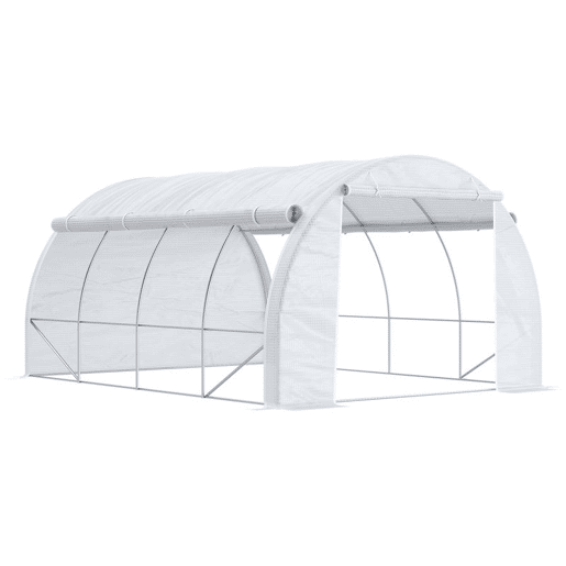 Outsunny Estufa Tipo Túnel de Jardim 4x3x2m com Porta Enrolável 8 Janelas Cobertura de PE 140gm² e Metal Galvanizado para Cultivos de Plantas Verduras Branco Outsunny Estufa Tipo Túnel de Jardim 4x3x2m com Porta Enrolável 8 Janelas Cobertura de PE 140gm² e Metal Galvanizado para Cultivos de Plantas Verduras Branco