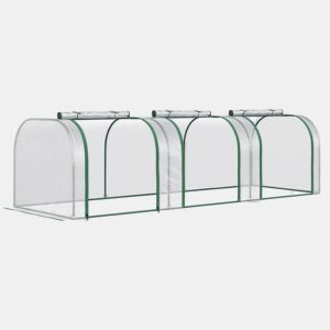 Outsunny Estufa 295x100x80 cm para Jardim Varanda Estufa Pequena para Cultivo de Plantas com 3 Janelas Estrutura de Aço e PVC Transparente e Verde
