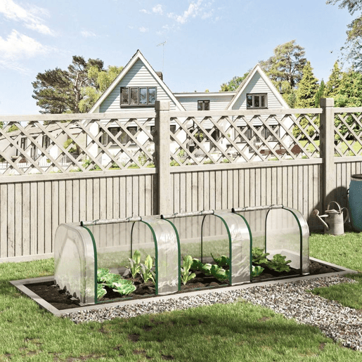 Outsunny Estufa 295x100x80 cm para Jardim Varanda Estufa Pequena para Cultivo de Plantas com 3 Janelas Estrutura de Aço e PVC Transparente e Verde