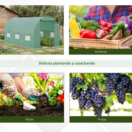 Outsunny Estufa Túnel 445x190x200 cm Estufa de Jardim com 6 Janelas 1 Porta e Cobertura de Polietileno PE 140 gm² para Cultivo de Plantas Legumes Frutas no Terraço Pátio Verde
