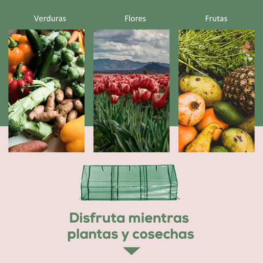 Outsunny Estufa de Jardim Terraço 270x90x90 cm Tipo Casa Tubo de Aço com 3 Janelas Estufa Pequena para Cultivo de Plantas Verde