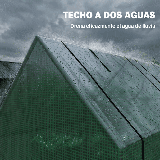 Outsunny Estufa de Jardim Terraço 270x90x90 cm Tipo Casa Tubo de Aço com 3 Janelas Estufa Pequena para Cultivo de Plantas Verde