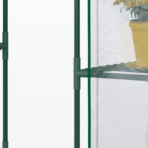 Outsunny Estufa de Jardim Estufa de Terraço com 4 Prateleiras 1 Porta com Fecho de Correr para Cultivo de Plantas Flores Vegetais 142x73x195 cm Verde