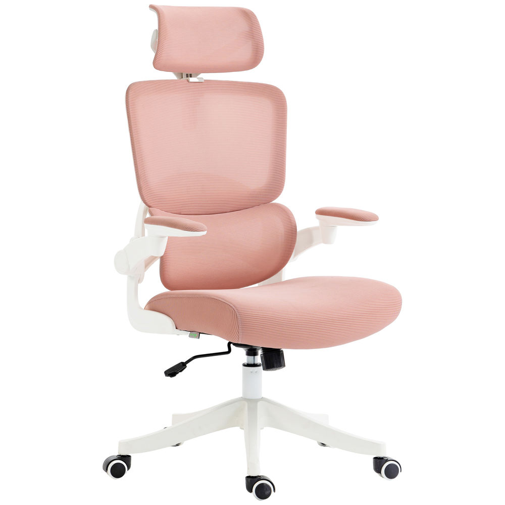 Vinsetto silla de oficina de malla giratoria silla de escritorio basculante con respaldo alto reposacabezas reposabrazos y soporte lumbar 62x58x120-