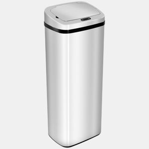 HOMCOM Caixote do Lixo de Cozinha 50L com Sensor de Movimento e Abertura Automática em Aço Inoxidável e ABS 33x25x84 cm Prata