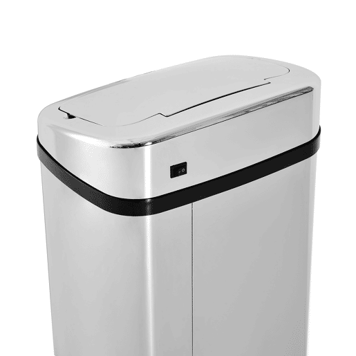 HOMCOM Caixote do Lixo de Cozinha 50L com Sensor de Movimento e Abertura Automática em Aço Inoxidável e ABS 33x25x84 cm Prata
