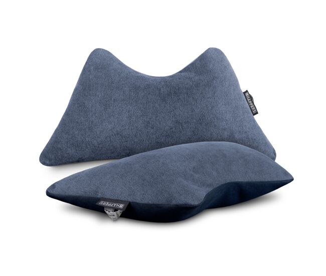 Cojín multiusos azul lumbar, cervical, para las piernas y para lectura. pack de 2 unidades happers