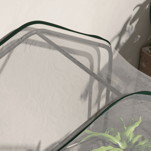 Outsunny Estufa de Jardim de 3 Níveis Estufa de Terraço com 3 Prateleiras 1 Porta com Fecho de Correr para Cultivo de Plantas Flores Vegetais, 59x39x127 cm Transparente
