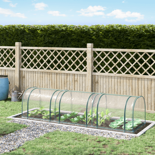 Outsunny Estufa 350x100x80 cm para Jardim Varanda Estufa Pequena para Cultivo de Plantas com 3 Janelas Estrutura de Aço e PVC Transparente e Verde