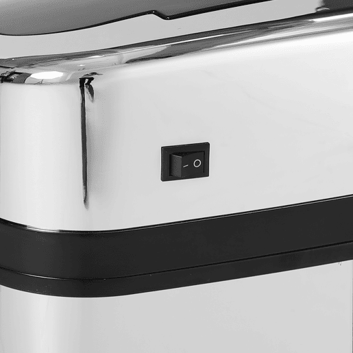HOMCOM Balde de Lixo Inteligente de Aço Inoxidável 30L com Sensor Infravermelho de Abertura Automática para Cozinha Dormitório Casa de Banho 33x25x58 cm Prata e Preto