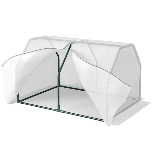 Outsunny Estufa de Jardim Terraço 100x70x60cm Estufa Pequena com Zíper pra Cultivos de Plantas Flores Estrutura de Aço Cobertura PE Branco