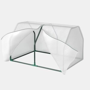 Outsunny Estufa de Jardim Terraço 100x70x60cm Estufa Pequena com Zíper pra Cultivos de Plantas Flores Estrutura de Aço Cobertura PE Branco