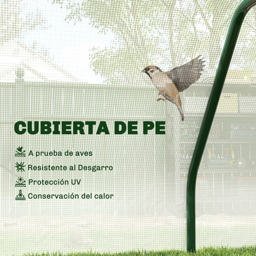 Outsunny Estufa de Jardim Terraço 100x70x60cm Estufa Pequena com Zíper pra Cultivos de Plantas Flores Estrutura de Aço Cobertura PE Branco