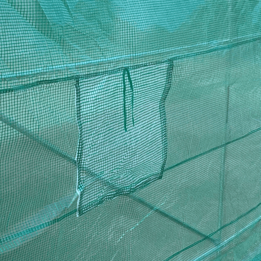 Outsunny Estufa Tipo Túnel 400x200x200cm Estufa de Túnel com Portas Enroláveis e 6 Janelas Cobertura de PE 140 gm² Estrutura de Metal para Cultivo de Plantas Verduras Verde