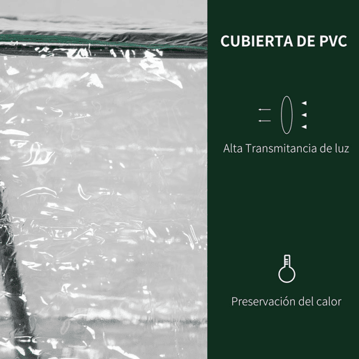 Outsunny Estufa de Exterior 120x60x60 cm com 2 Janelas Enroláveis, Cobertura Transparente em Plástico e Estrutura em Aço Impermeável Anti-UV para Cultivo de Plantas e Hortícolas