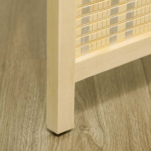 HOMCOM Biombo de 4 Painéis Dobrável 180x180 cm Separador de Ambientes Divisor de Habitação Tecido a Mão de Bambu e Fio de Algodão Decoração Elegante para Sala de Estar Madeira