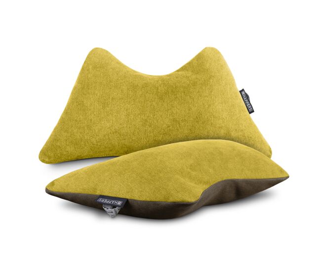 Cojín multiusos amarillo lumbar, cervical, para las piernas y para lectura. pack de 2 unidades happers