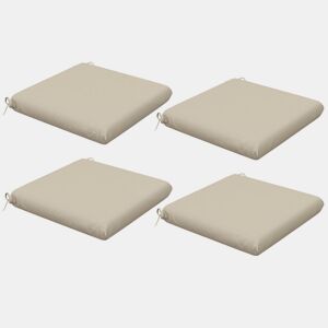 Outsunny Conjunto de Almofadas para Cadeiras 47x47x7 cm Conjunto de 4 Peças Almofadas para Cadeiras de Jardim Impermeáveis e com Proteção UV 50+ para Interior e Exterior Bege