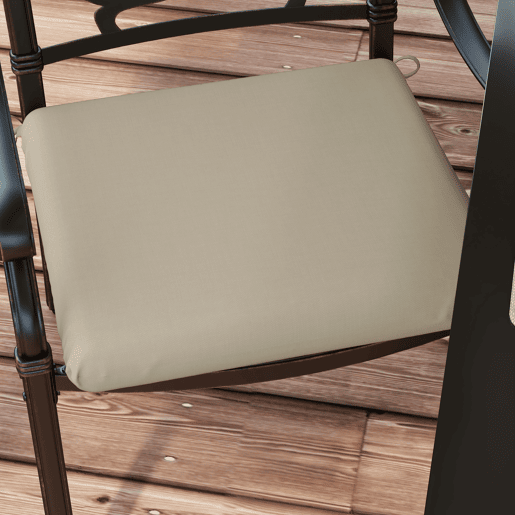 Outsunny Conjunto de Almofadas para Cadeiras 47x47x7 cm Conjunto de 4 Peças Almofadas para Cadeiras de Jardim Impermeáveis e com Proteção UV 50+ para Interior e Exterior Bege