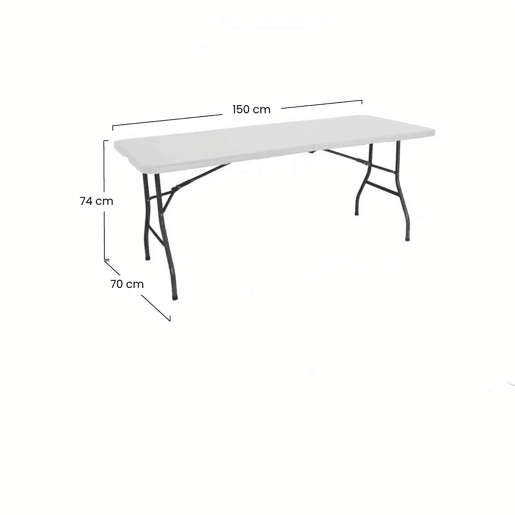 Mesa dobrĂ¡vel retangular de resina 150x70x74cm Mesa externa multiuso, camping, eventos, externo, interno Mesa dobrĂ¡vel retangular de resina 150x70x74cm Mesa externa multiuso, camping, eventos, externo, interno