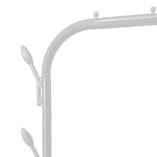 Donkey Premium Rack 2 Suportes Cabideiro Nyana Home 158x110x39cm, 1 barra suspensa, 8 ganchos laterais, 2 prateleiras inferiores Brancas.