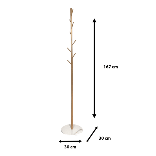 Cabide Premium Elegance com 8 cabides Nyana Home 167x30x30cm Dourado