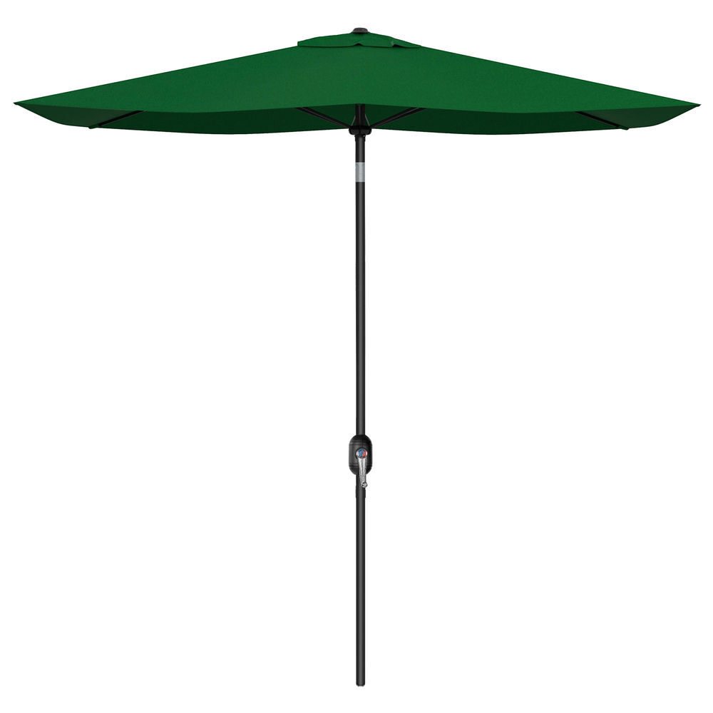 Outsunny sombrilla de terraza exterior 3x2 m parasol de terraza exterior con ángulo ajustable mástil de aluminio y protección uv 50+ sombrilla para jardín patio verde
