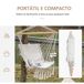 Silla Colgante Algodón, Poliéster Outsunny Silla Colgante Algodón, Poliéster Outsunny Blanco