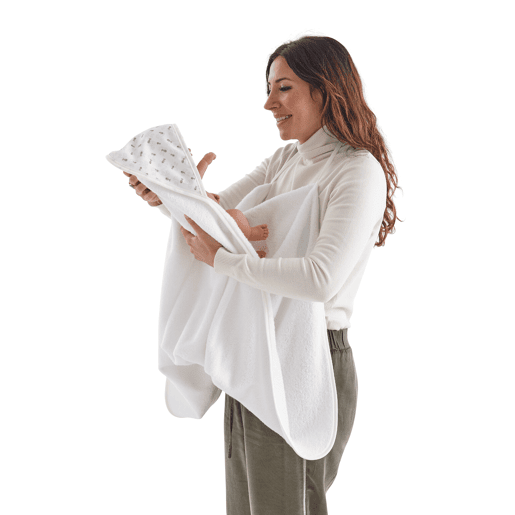 Toalha de mão com capuz para bebés - 100% algodão, design inovador (Grey Atlantis)