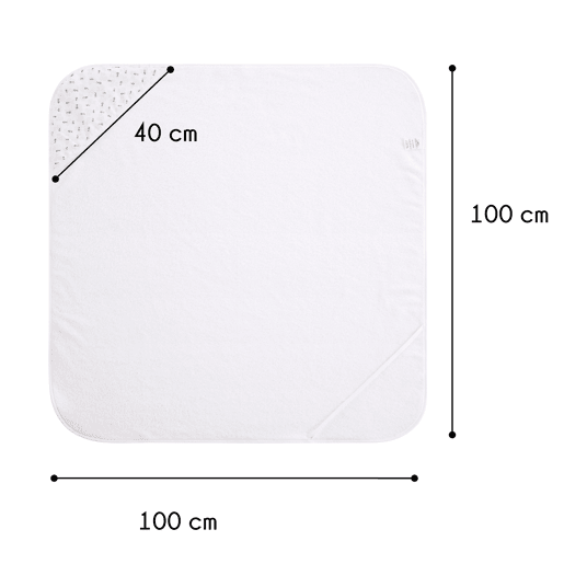 Toalha de mão com capuz para bebés - 100% algodão, design inovador (Grey Atlantis)