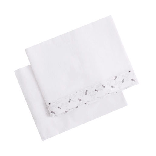 Lençol de berço 60x120 cm em algodão com certificado Oeko-Tex. Conjunto de lençol de berço, lençol adaptado e lençol de cima (Grey Atlantis)