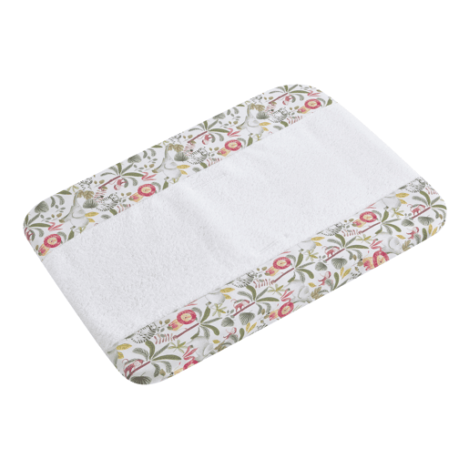 Capa têxtil para trocador de bebê 50x80 em turco branco absorvente (Safari Jungle)