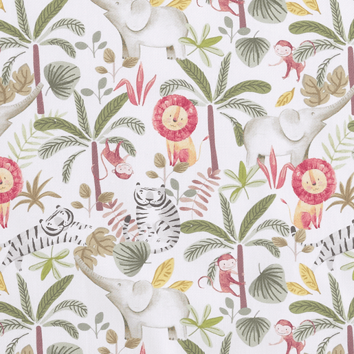 Capa têxtil para trocador de bebê 50x80 em turco branco absorvente (Safari Jungle)