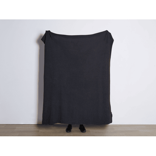 Manta ASAKA Algodão 130 x 180 cm Cinzento escuro