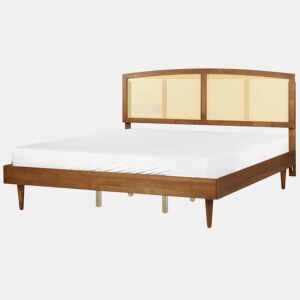 Cama Rattan VARZY 180 x 200 cm Castanho