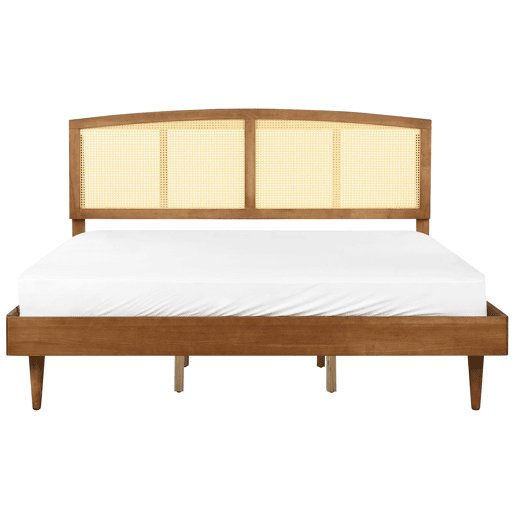 Cama Rattan VARZY 180 x 200 cm Castanho