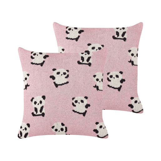 Conjunto de 2 almofadas decorativas TALOKAN Algodão 45 x 45 cm Rosa