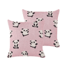 Conjunto de 2 almofadas decorativas TALOKAN Algodão 45 x 45 cm Rosa