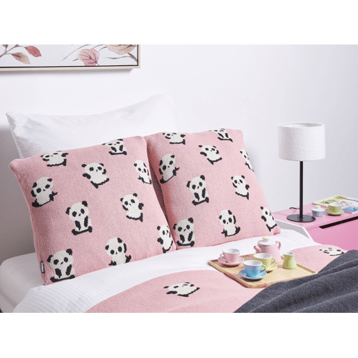 Conjunto de 2 almofadas decorativas TALOKAN Algodão 45 x 45 cm Rosa