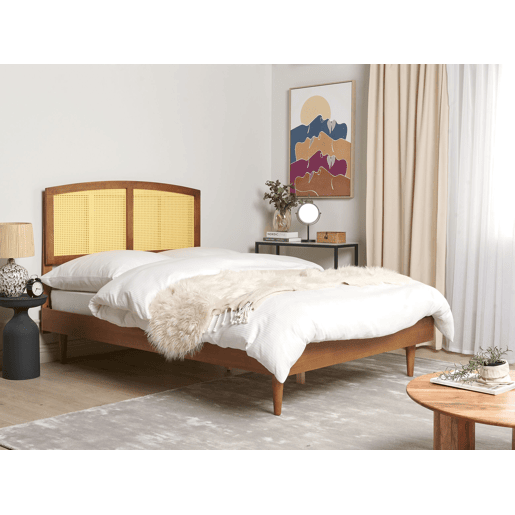 Cama Rattan VARZY 140 x 200 cm Castanho
