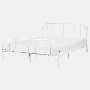Cama Metal MAURESSAC 160 x 200 cm Branco