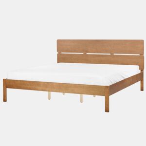 Cama com LED Madeira BOISSET 180 x 200 cm Castanho escuro