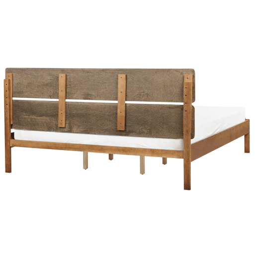 Cama com LED Madeira BOISSET 180 x 200 cm Castanho escuro