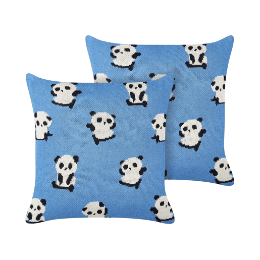 Conjunto de 2 almofadas decorativas TALOKAN Algodão 45 x 45 cm Azul
