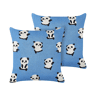 Conjunto de 2 almofadas decorativas TALOKAN Algodão 45 x 45 cm Azul