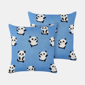 Conjunto de 2 almofadas decorativas TALOKAN Algodão 45 x 45 cm Azul