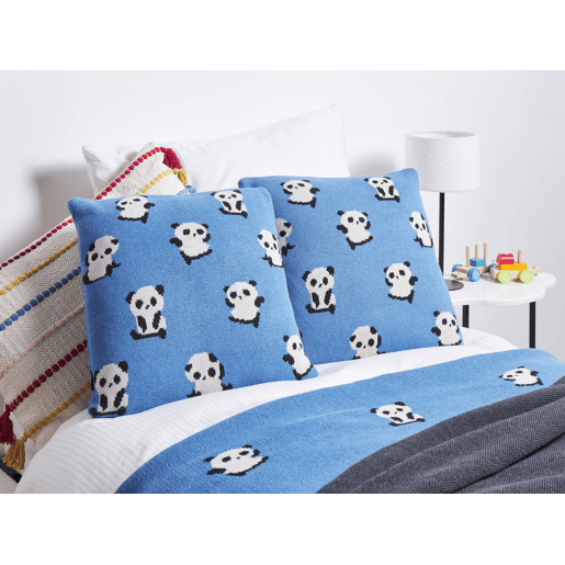 Conjunto de 2 almofadas decorativas TALOKAN Algodão 45 x 45 cm Azul